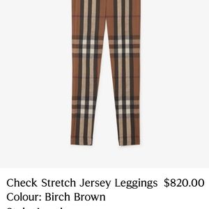 Burberry Check Stretch Leggings